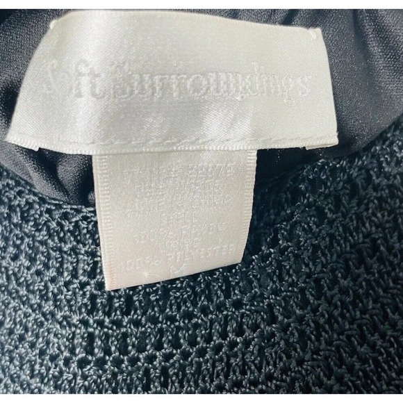 Soft Surroundings Crochet Top M Black Boho Sleeveless Ixtapa Open Knit Pattern - Picture 4 of 8